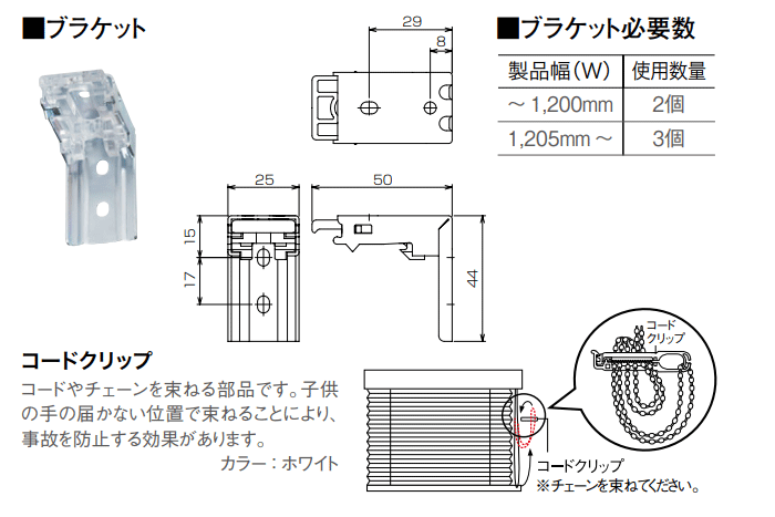 ブラケット 必要数 コードクリップ