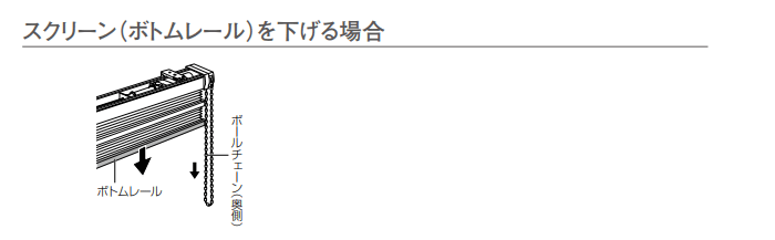 ボトムレールの動かし方 下げる場合